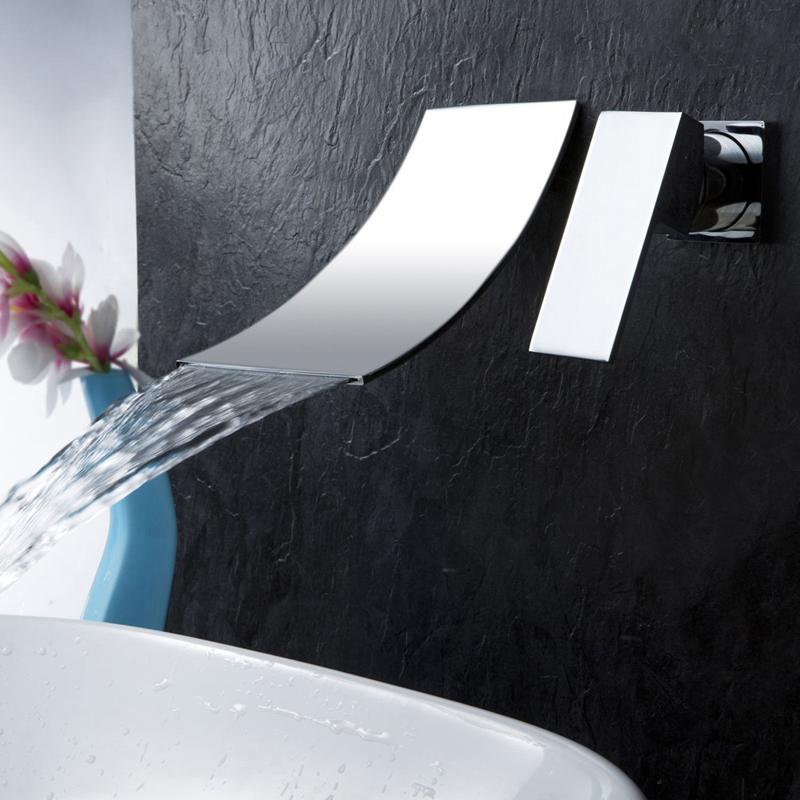 Leon - Chrom Wandmontierte Wasserfall-Eingriffarmatur