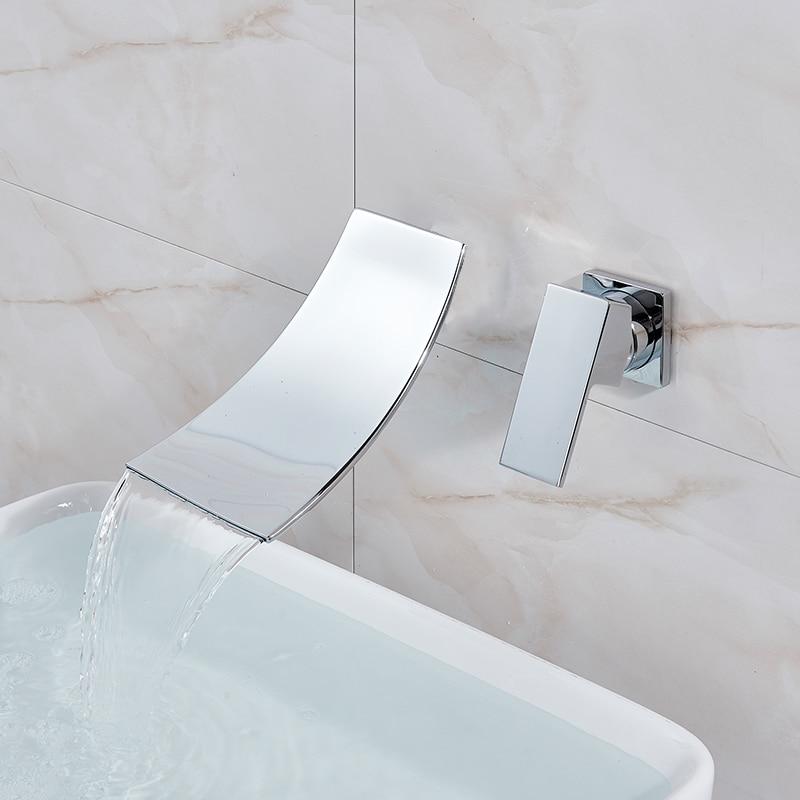 Leon - Chrom Wandmontierte Wasserfall-Eingriffarmatur